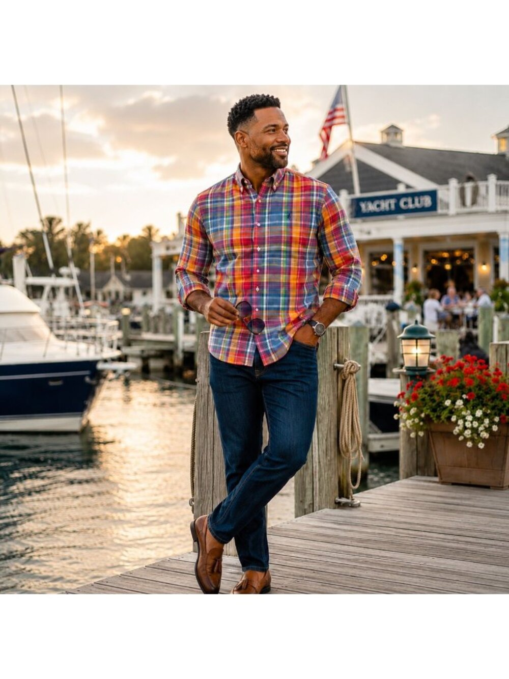 Ralph Lauren Men Shirt XL Colorful Plaid Old Money Button Down LS Coastal Preppy